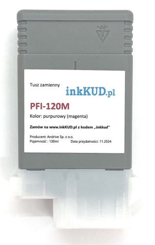 Tusz Canon PFI-120M  zamiennik purpurowy